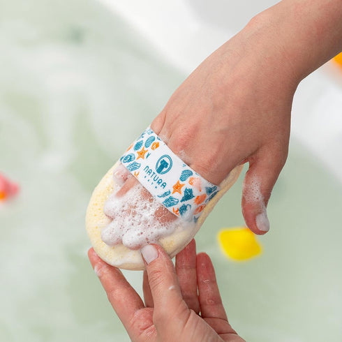 Set Hypoallergenic Natural Baby Sponge & Wash Cloth for Bath Ultra-Soft, Gentle, Safe for Newborns, Infants & Sensitive