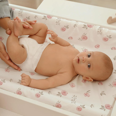2 Pack, 100% 33"x17"(Pink) Gllquen Baby Bassinet Sheets Organic Cotton Bassinet Fitted Sheets for Girls Boys, Soft