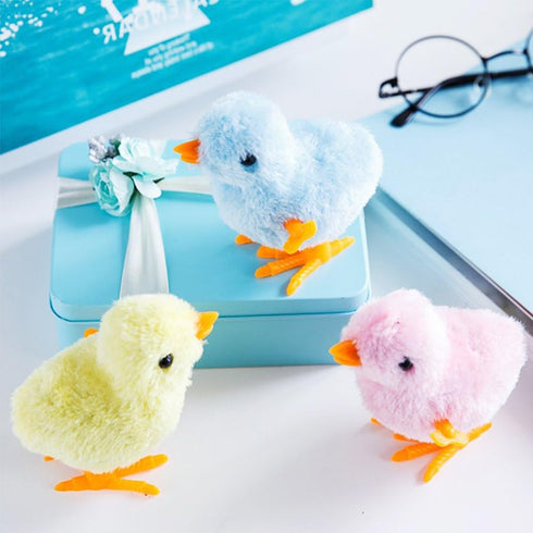 3 Otters 12PCS Wind Up Chick Toys, Jumping Cute Chicken Plush for Kids Easter Party Favors