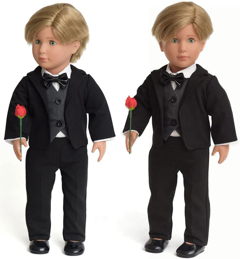 Doll Clothes Accessories First Communion Wedding Dress and Suit Set for American 18 inch Doll Boy and Girl