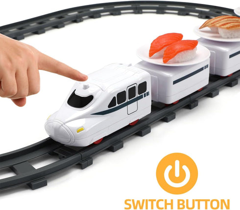 Playset, Toys: Plastic for Dining Table, Interactive Rotating Railway Electric Track for Under Christmas Tree - Perfect