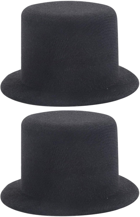 jojofuny 2pcs Miniature Top Hats for Dolls – Dollhouse Ornament Decoration – Top Hats for Craft Wine Bottle Toppers