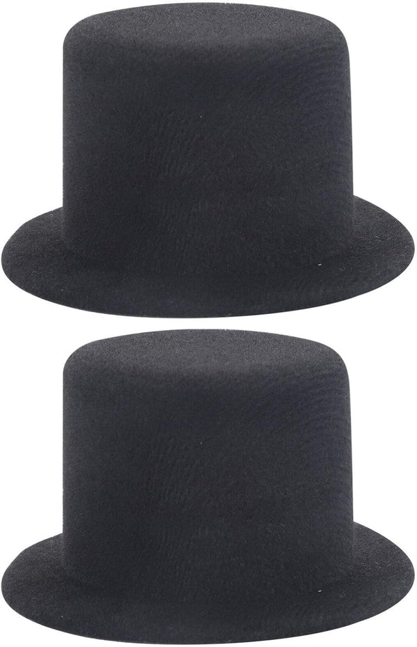 jojofuny 2pcs Miniature Top Hats for Dolls – Dollhouse Ornament Decoration – Top Hats for Craft Wine Bottle Toppers