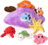 Muiteiur Ocean Sea Stuffed Animals Set,9 Piece Fun Seashell House Plush Set,