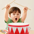 Kids 8 Inch Wooden Drum Set with 2 Drumsticks, Musical Instrument for Toddlers Boys Girls