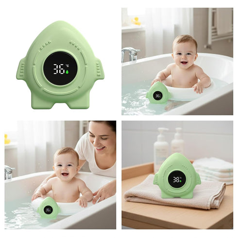 Kangnice Bath Thermometers Detector for Newborns Toddler Cartoon Rockets Design Water Temperature Meter Floating Toy