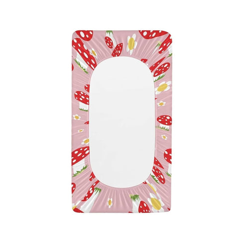 Mushroom Changing Pad Cover Waterproof Stretchy Baby Changing Table Cover Comfy Cozy Universal Tray Table Mat Fit 32"x16" Contoured Pad