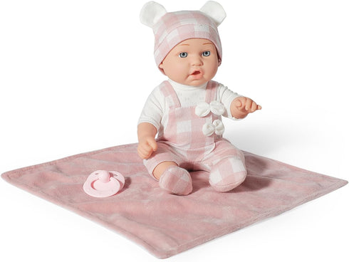 eDollable 12 Inches Set 3+ Baby Doll Toys with Accessories, Includes Doll Carrier Bassinet Bed, Pacifier and Blanket