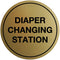 Signs ByLITA Circle Diaper Changing Station Sign (Brushed Gold) - Large by Signs ByLITA