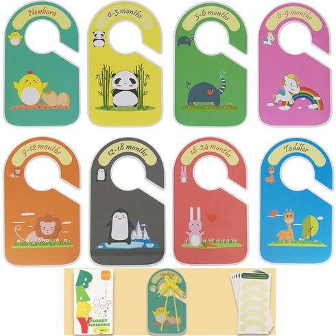 Baby Closet Dividers with Extra Stickers, Cute Nursery Clothes Organizer for Hangers