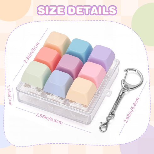 FunisFun Keyboard Fidget Toy Handheld Clicky Fidget Keyboard with Keychain Detachable Mechanical Clicker Adult Stress