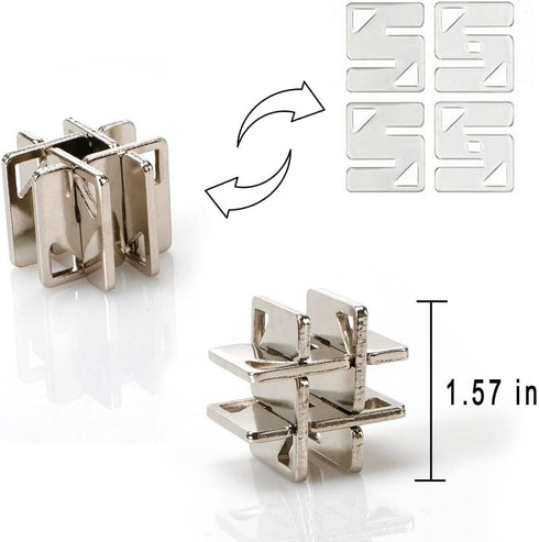 3PCS Metal Cast Brain Teasers Puzzles, IQ Educational Box for Teens, Highly Difficult 3D Puzzle Game Toys