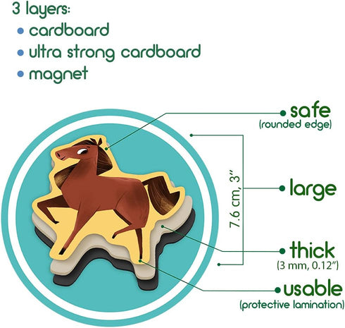 FARM Animal Magnets - Real LARGE Fridge Magnets for Toddlers, Educational Toys for 3 Year Olds