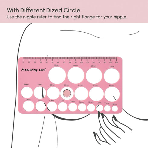 Nipple Rulers, Flange Inserts Sizing Measurement Tool for Breast Pump, Soft Silicone Flange Size Measure, Nipple