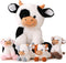 5 Pieces Cow Stuffed Animals for Boys Girls, 1 Mommy Cow with