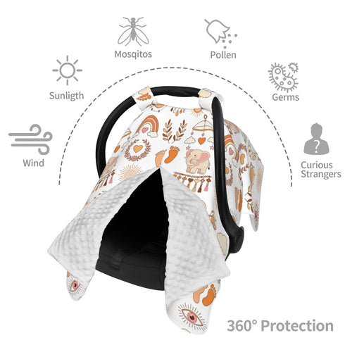 Mcewoel Boho Baby Car Seat Canopy Cover, Nursing Cover for Newborn, Boho Baby Stuff Stroller Cover for All Seasons