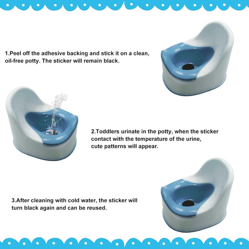 Gosknor 24pcs Potty Training Seat Magic Sticker, Reusable Potty Training Stickers Potty Stickers Training Toilet