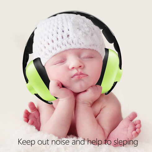 Baby Ear Protection Noise Cancelling Headphones for Ages 3 Months to 3 Years (Green)