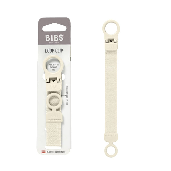 BIBS Loop Pacifier Clip - Sleek, Secure One-Handed Operation, Fits All BIBS