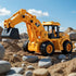 YySiRui 11" 1: 18 Ages3+ Excavator Toy, Scale, Rolling Wheels Inertia-Powered, HeavyDuty Plastic, with Lights