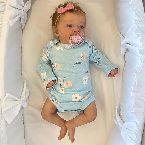 GYCV 18 Inch Lifelike Reborn Baby Dolls Girl - Baby Doll Realistic Newborn Girl Silicone, Cloth Body Adorable Reborn