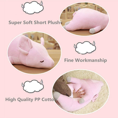 Stuffed Plush Pig Animal Toy, 20 Inches Pink Piggy Plushie, Super Soft Cuddly Pillow for Kids Room Decor