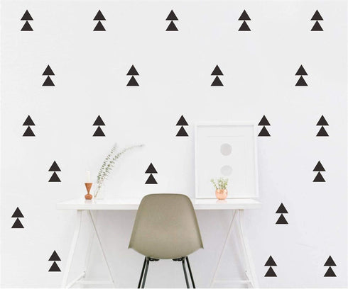 120 Pcs Triangle Wall Pattern Decal Vinyl Stickers for Kids Bedroom, Removable Decor, YMX56 (Black)