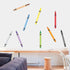 CozyDecor Big Crayon Wall Decals Decorations DIY Stickers for Classroom Playroom, Crayon Decals