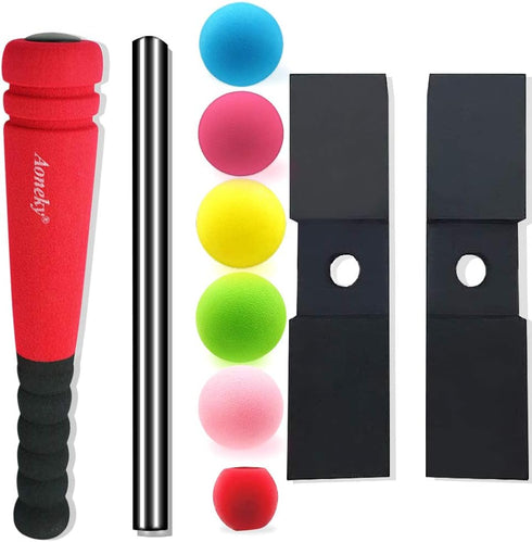 Aoneky Mini Foam Tball Set for Toddlers - Best Baseball T Ball Toys for Kids Age 1 Years Old, Carry Bag Included