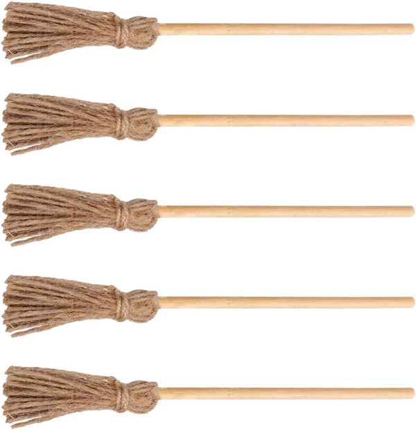 TOYANDONA 5pcs Dollhouse Miniature Broom, Micro Landscape Decor for Dollhouse Furniture Props