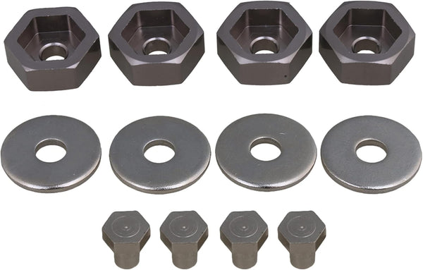 Mxfans Titanium Alloy N10237 RC 1:10 Model Car Wheel Hex Adapter 12mm to 17mm, Set of 4 Upgrade Parts