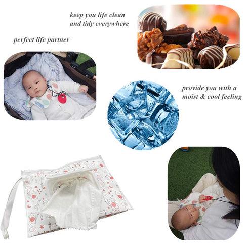 ULVBABI 2 Pack Portable Wet Wipe Pouch Container, Reusable & Refillable Baby Wipes Dispenser, Eco Friendly