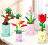 12 Pack Set Liberty Imports Mini Flower Botanical Building Block Collection, Creative Flower Plant Toy for Kids, Home