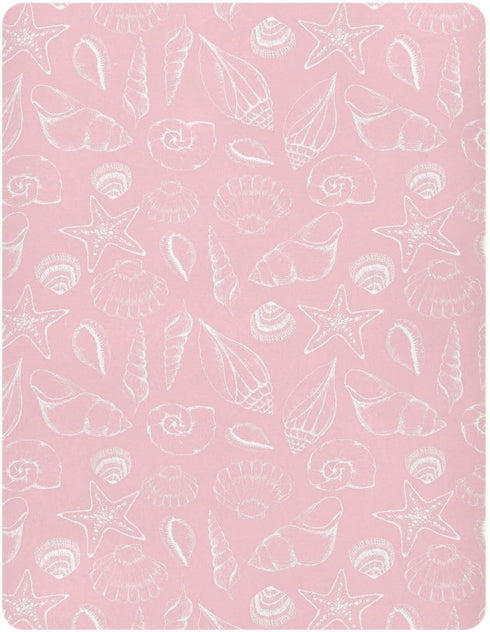 GOODOLD 39x27 Inch Pack Pink Seashells Crib Sheets for Boys Girls, Soft and Breathable n Play Sheets, Portable Mini
