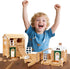 Jovi-mindlyNotchies 107 Pcs Wooden Blocks Toys with Door and Windows,Classic Old Fashioned