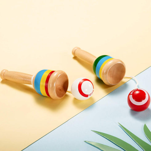 TOODOO 2 Pieces Jacks Game - Ball Paddle Ball with String Cup and Ball Game for Hand Eye Coordination