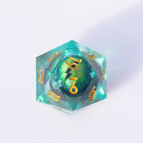 DND D20 Dice Removable D20 with Leather Chain & Solid Steel Cage for Dungeons and Dragons RPG