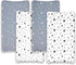 FIGEPO 4 Pack Set Star and Moon Neutral Unisex Fitted Baby Sheets for Baby Boys or Girls (Changing pad Cover)