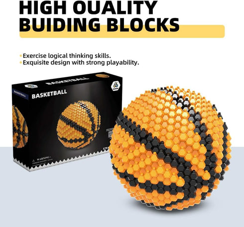 Set, 3D 14 15 16 (579 KADELE Basketball Building Block Adults challenging STEM Block Decorations, Miniature Educational