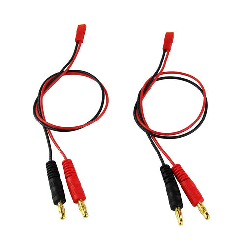 4mm Male Banana Plug Connector Charge Lead to JST, 20awg Soft Silicon Charging Cable Wire 30cm (Pack of 2)