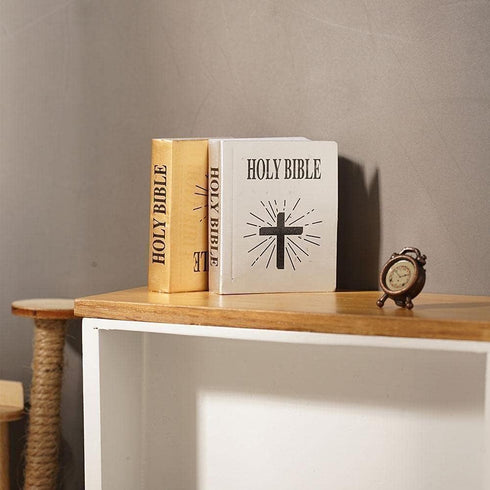 Galepromot 1Pc 1/12 Mini Bible Pocket Book Dollhouse Miniature Book Bookshelf Bedroom Library AccessoriesDollhouse