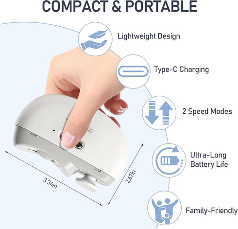 Supellerous Trimmer 2 1 Electric Nail Clipper, Rechargeable Electric Nail with LED Light, in Electric Nail File