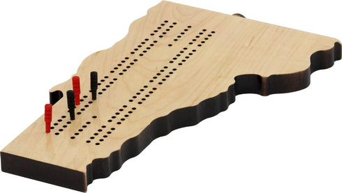Vermont Shaped Cribbage Board - Made in the USA