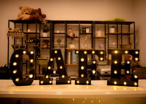 Foaky Black LED Marquee Number Lights - Light Up Sign for Night Light Wedding Birthday Party, Battery Powered