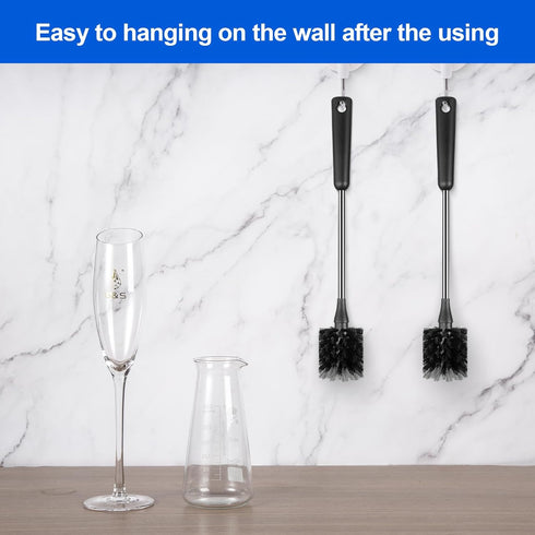 SweeBe Bottle Brush, Long Stainless Steel Handle Water Bottle Brush Cleaner, Sports Bottle Scrubber, Kitchen Scrub