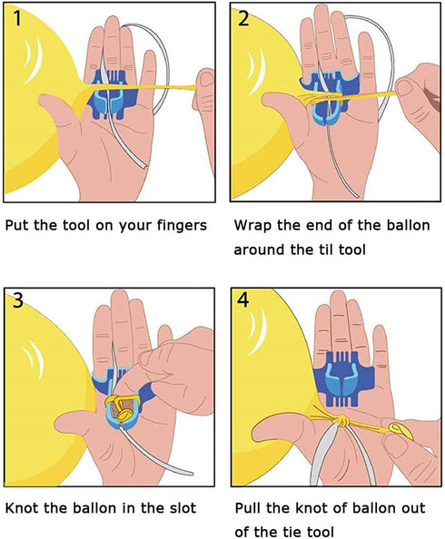 Balloon Tying Tool 5-Pack, Ergonomic Hand-Saver for Quick Knotting, Time-Saving for Party Decorations & Birthday Events