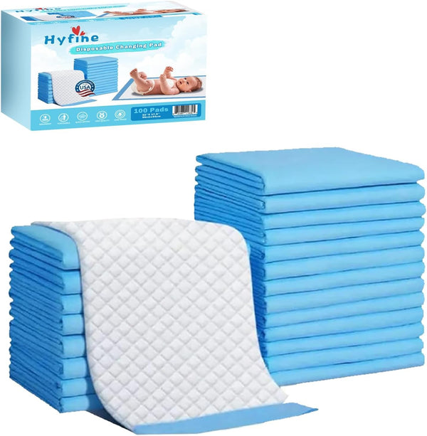 Hyfine 200 Pack Disposable Changing Pad, Waterproof Baby Disposable Underpads, Super Soft, Ultra