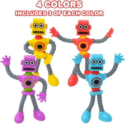 Set 12 ArtCreativity Bendable Robot Figures, of Flexible Men, Robot Party Favors for Boys and Girls, Stress Relief