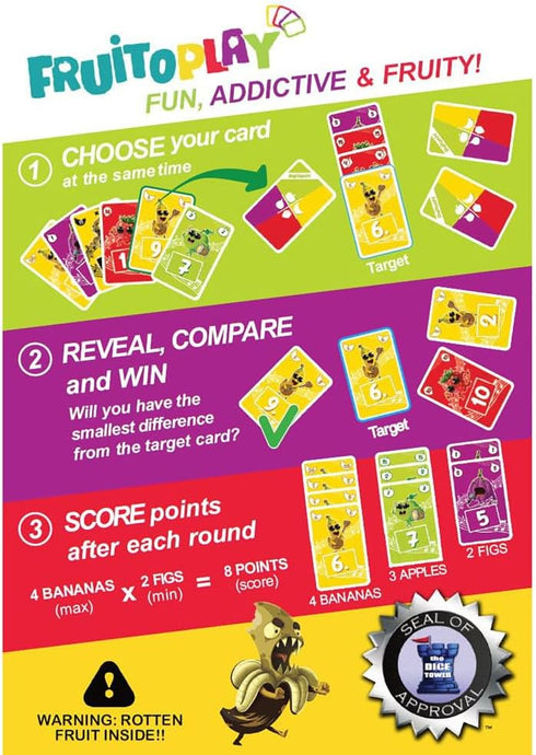 Fruitoplay - Zombie Fruit-Themed Card Game, Trick Taking & Set Collection for Couples & Family Game Night, Ages 8+