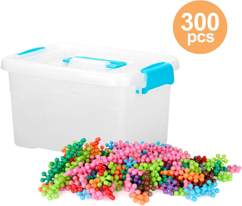 300pcs Building Block Kids STEM Toys - Educational Interlocking Solid Plastic Discs Sets for Preschool Kids Aged 3+